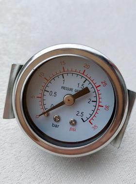 压力表 2.5bar 35psi 外壳直径42-46.5mm 螺纹BSTP1/8 轴向带固定