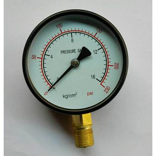 黄铜接口喷漆钢制气体液体 压力表 y-1000-16kg 0-230psi 100mm
