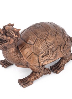 紫铜故宫龙头龟红铜摆件家居装饰工艺品品酒柜办公U室龙龟祝寿送