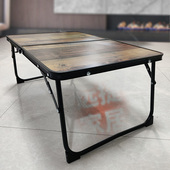 户外折叠桌一米加长三折复古桌子露营便携式 野餐自驾X铝合金小桌