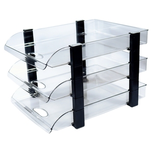 亚克力透明文件盘k二三层置物架桌面办公资料收纳架多层分类整理