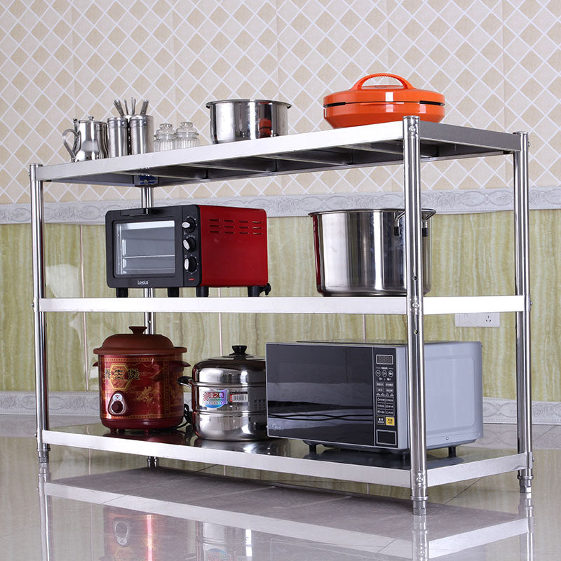 不锈钢厨房d家用置物架落地3多层放锅4微波炉架子饭店收纳架储物,厨房/烹饪用具,厨房置物架/置物柜/角架,淘宝优惠券,粉丝福利购,淘宝优惠卷