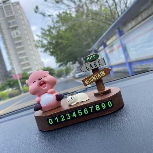 创意女士ldoopy露比挪车电话牌临时停车号码牌高档车载摆件移车牌