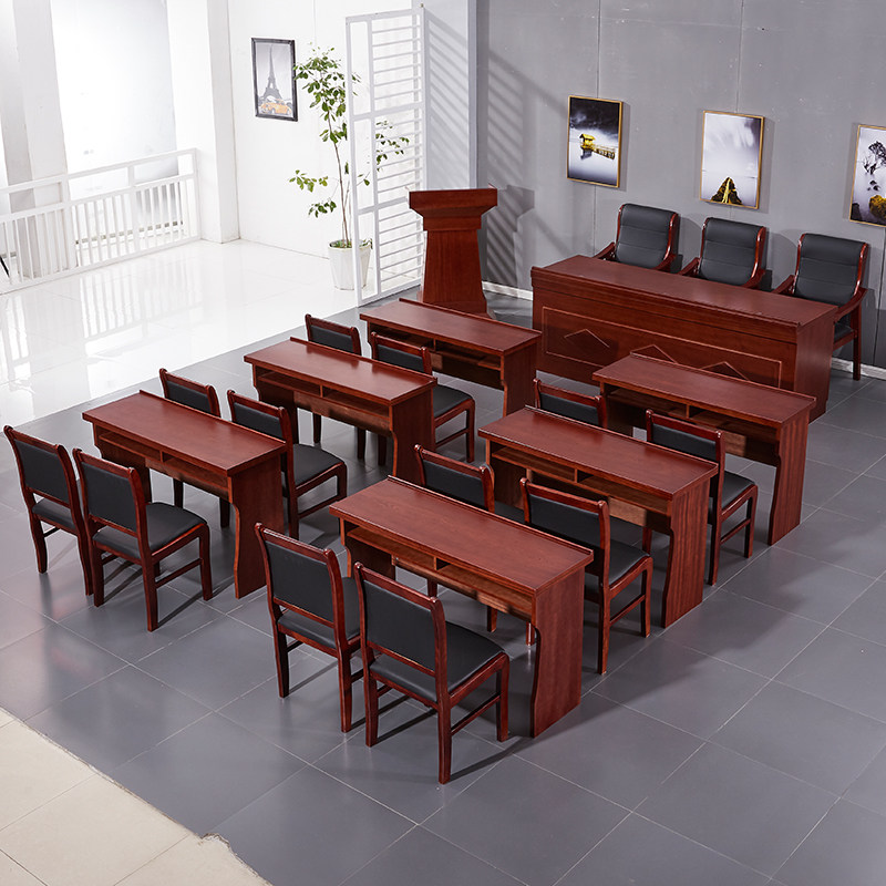 会议桌实木长条桌会议室桌椅组合油漆H双三人条形课桌学校培训桌,商业/办公家具,会议桌,淘宝优惠券,粉丝福利购,淘宝优惠卷