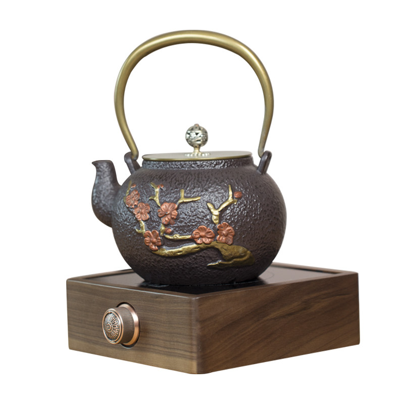 铁壶电陶b炉胡桃木煮茶器实木上水器电热炉家用小型泡茶壶烧水壶