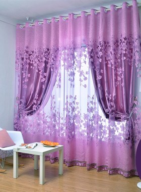 2021年新款欧式红色结婚喜庆窗帘客厅落地M卧室全遮光成品布料婚