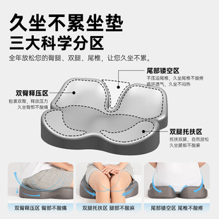 温眠坐垫靠垫一体办公室久坐神器护腰椅垫护臀屁股V垫记忆棉美臀