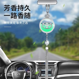 饰香氛薰精油吊坠持久淡 车载香水挂件高档j镶钻汽车内饰品摆件装