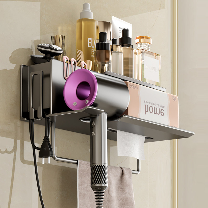 免打孔化妆室吹风l机置物架吹头发支架吹风机洗脸巾毛巾挂架浴室,家庭/个人清洁工具,吹风机置物架,淘宝优惠券,粉丝福利购,淘宝优惠卷