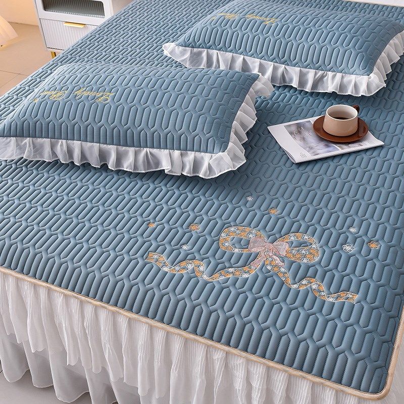 公主风床裙款乳i胶凉席三件套冰丝席夏季可水洗花边款空调软席1.8,床上用品,乳胶席,淘宝优惠券,粉丝福利购,淘宝优惠卷