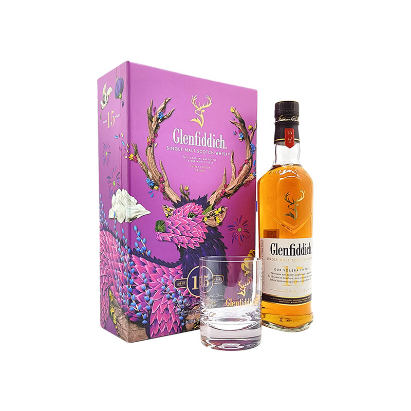 Glenfiddich 格兰菲迪15年单一麦芽威士忌700ml 纯麦苏格兰达夫镇