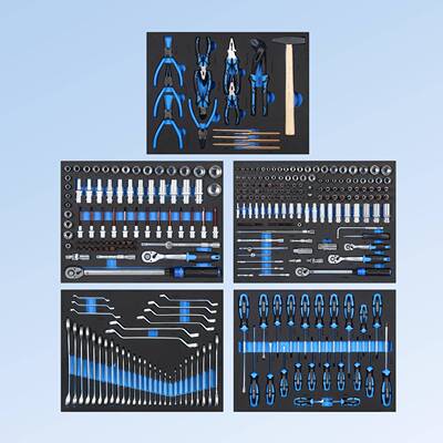 蓝U色BLE系列汽修工套具装套筒组合56321棘轮扳手EVA大套汽组车维