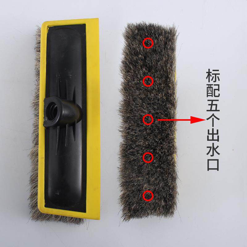 纯猪鬃工定制HHC通水汽刷车刷软胶包不边伤漆玻璃清洗洗车刷手头