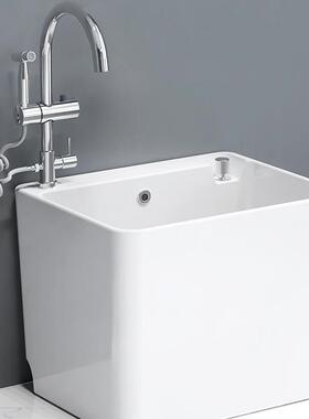 用陶瓷拖把池式大家号洗地卫生阳台拖布池落间地83746侧排水水槽