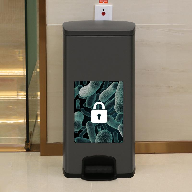 办公室垃圾桶商用厨房客RAO号厅卫大生带间专用轻奢不锈钢脚踏式