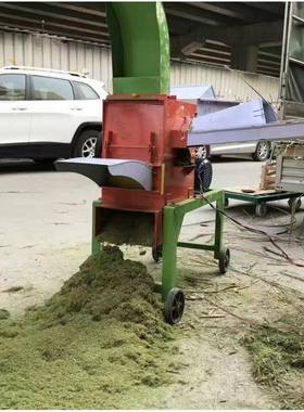 小型两相电饲草碎机械加厚材质的101129高粉喷红碎草机豆秸薯碎秧