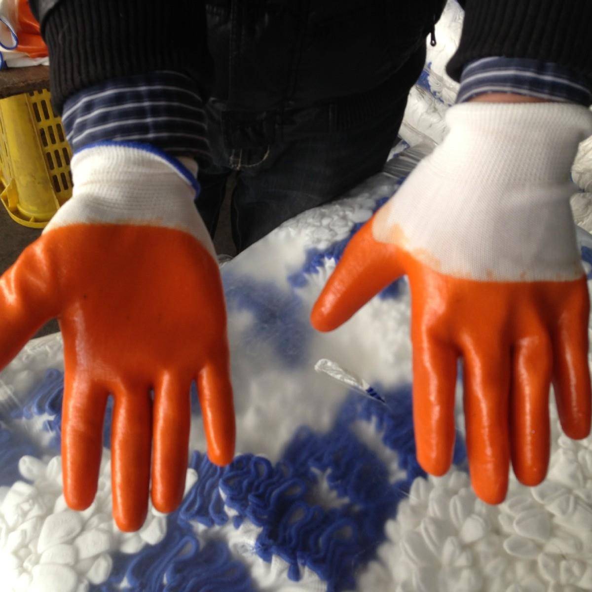 尼龙针套PV浸胶劳保手CKTQ套耐油织耐酸碱防护手浸胶劳保手套