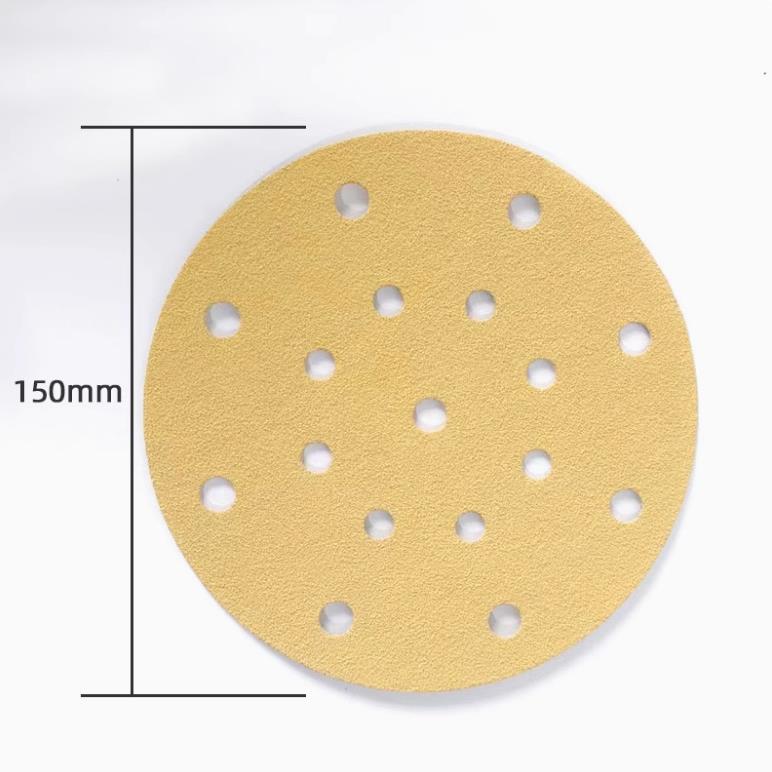 车砂纸6寸17砂植绒干磨砂纸抛光砂纸DSY黄片打磨用植砂纸圆盘绒砂