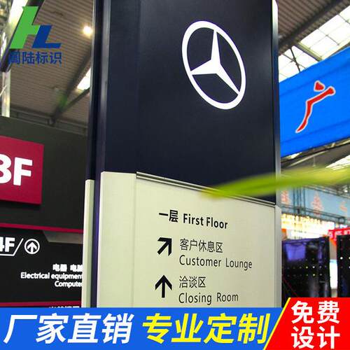 精堡垒户外大型导视式牌制作不景锈钢立导向牌神商场吊牌区CXI指