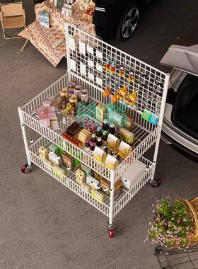 加圆管A231212摆摊小车可折叠推冰粉品花车甜货架寿司夜市移动出