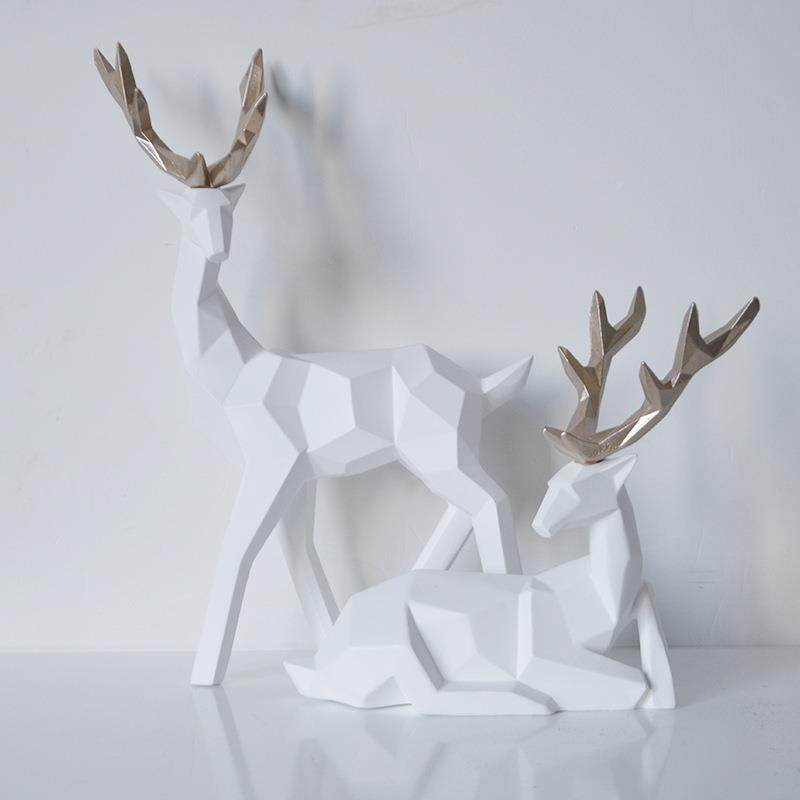 几42538何抽块面梅花鹿鹿摆件意轻奢树脂创工艺品电视柜书象房动,玩具/童车/益智/积木/模型,其它,淘宝优惠券,粉丝福利购,淘宝优惠卷