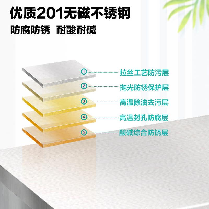 厨房操作台面不锈钢拉门工作台商用加厚储物置物柜操作台