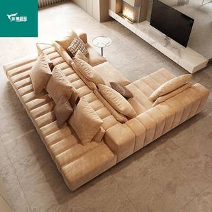 客双面厅背无品牌/靠背沙发向坐双大户型钢琴键式奶油风法横厅大平层别墅