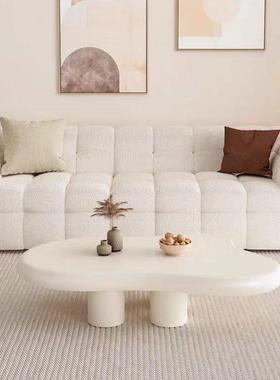 新款间网云红朵茶几小户型奶油风出实木家用72022客厅房桌子租房