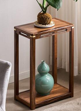 胡花桃木架阳台加架长加宽花架子客厅落地式实木76085置缸物架植