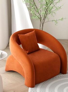 弧网红单懒人单人沙发休闲椅阳客厅轻奢形台椅小椅户型老T6BsQB6b