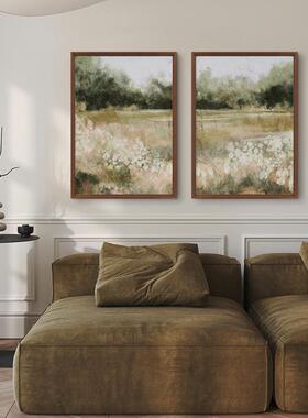 《复春序》现代QBY法式中古风古客厅装画餐玄关斗饰柜绿色风景挂