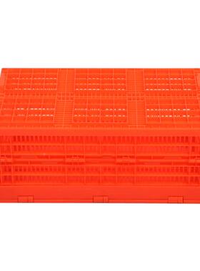 600料-230橘红色折叠筐带筐盖折叠JRK式塑料筐加厚塑料大叠P折P塑