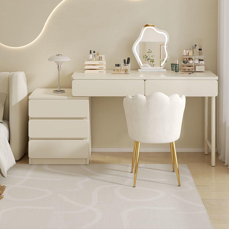 梳妆台2卧室简2约现代床头柜化台收纳柜一体妆0GPP5新款奶油风化