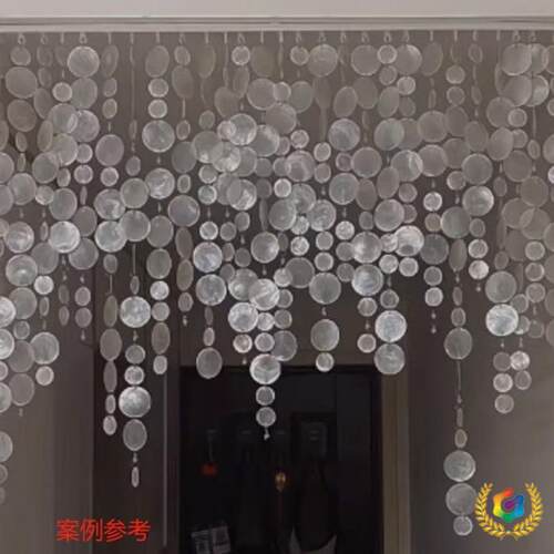 ?贝壳圆片法珠式幻珍F$p$px}b珠帘浪漫婚珠礼道具隔梦断装饰串挂