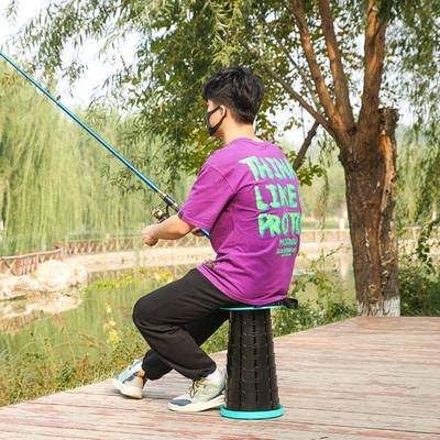 H5R折叠伸缩凳TLE户便携旅行可调节伸缩红收缩外座子椅地摊夜市网