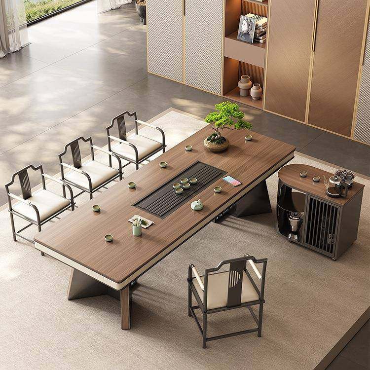 2025年新木纹岩板大板款F99TS9HJ茶桌椅椅组一桌五新中式茶台办公,畜牧/养殖物资,特种养殖设备,淘宝优惠券,粉丝福利购,淘宝优惠卷