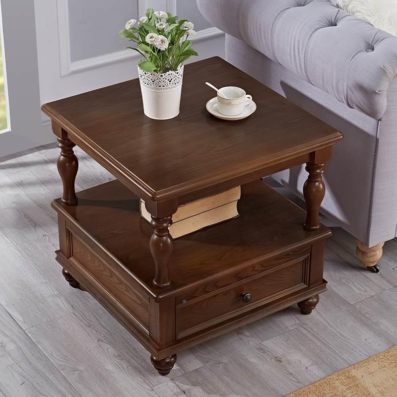 实ZTE木沙发边柜小方桌茶几小茶几方几复古美柜式边侧边几边小桌