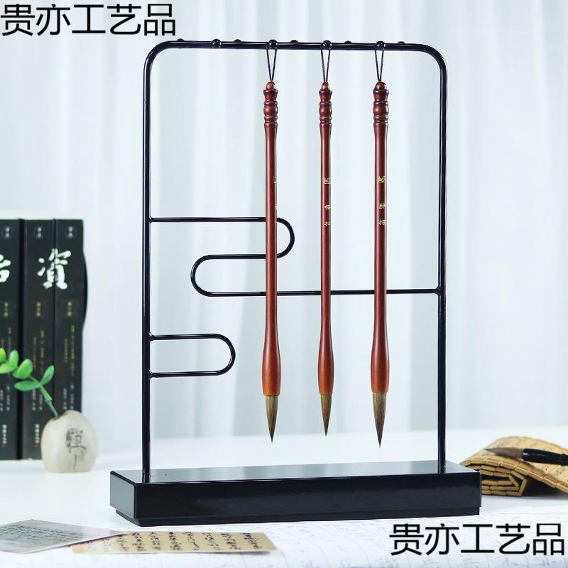 毛笔示架笔挂金24411属中创国风毛笔架子摆件意文房四宝书晾笔法