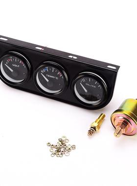 热装汽车配件黑色汽车改压仪表B734电/水温/油三合一指压针仪表