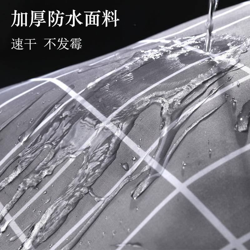 形浴帘套装打孔U干湿隔分离免弧形加厚yltz002防水u型浴室断帘伸