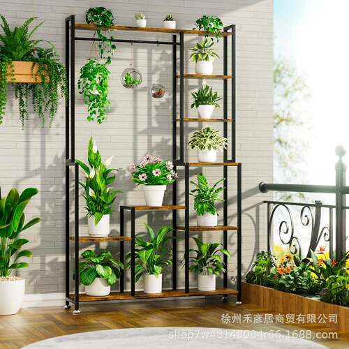 厅铁36429艺花置物架阳台室内隔断架客落式多层地展示架阳台花架