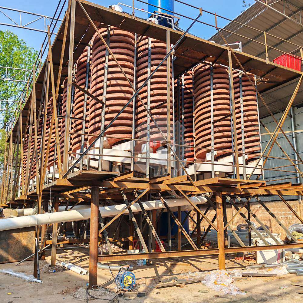 玻钢水冲式煤矸石YS202311螺旋溜槽沙红土矿璃分选设备尾矿重选螺