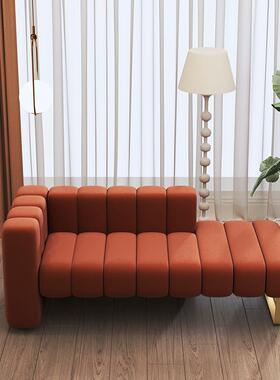 意式轻奢客布厅丝绒艺贵妃FW000061躺椅简酒店卧约妃室床尾凳懒人