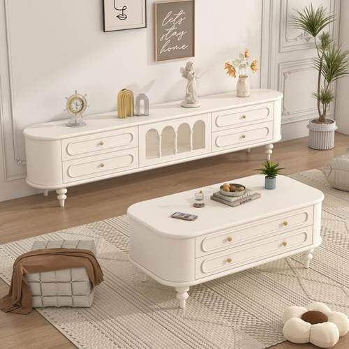 法奶油风式实现木烤漆电视柜几无品牌/组合代简约小户型烤漆黑茶