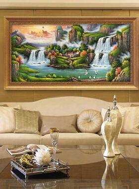 欧式装画饰有框厅挂画创意风聚景油画沙发客背景画ZEU餐厅艺术宝