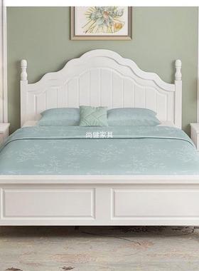实木床双12203人床白.8米现代简约美式经济型卧室1.12m色公主.5欧