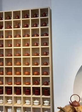 定制实木格架墙上置物架挂收50809柜茶壶展示架子小饰纳品创壁意