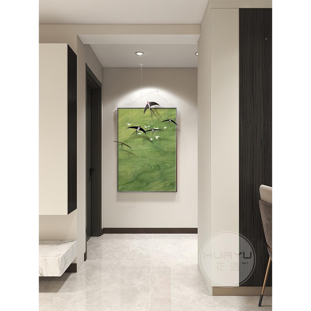 燕子挂饰约法式古风中客厅装饰画入户正FDU对门关画现代玄简艺术