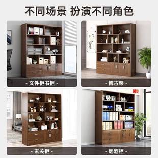 简易架落地书物架客厅一体靠置墙SJ0042柜子储物柜文件柜办室家用