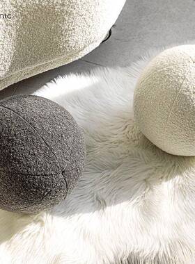 现简约板样代间圆球形枕装饰靠垫焦糖色绿色稀奇古FOD怪抱沙发圆